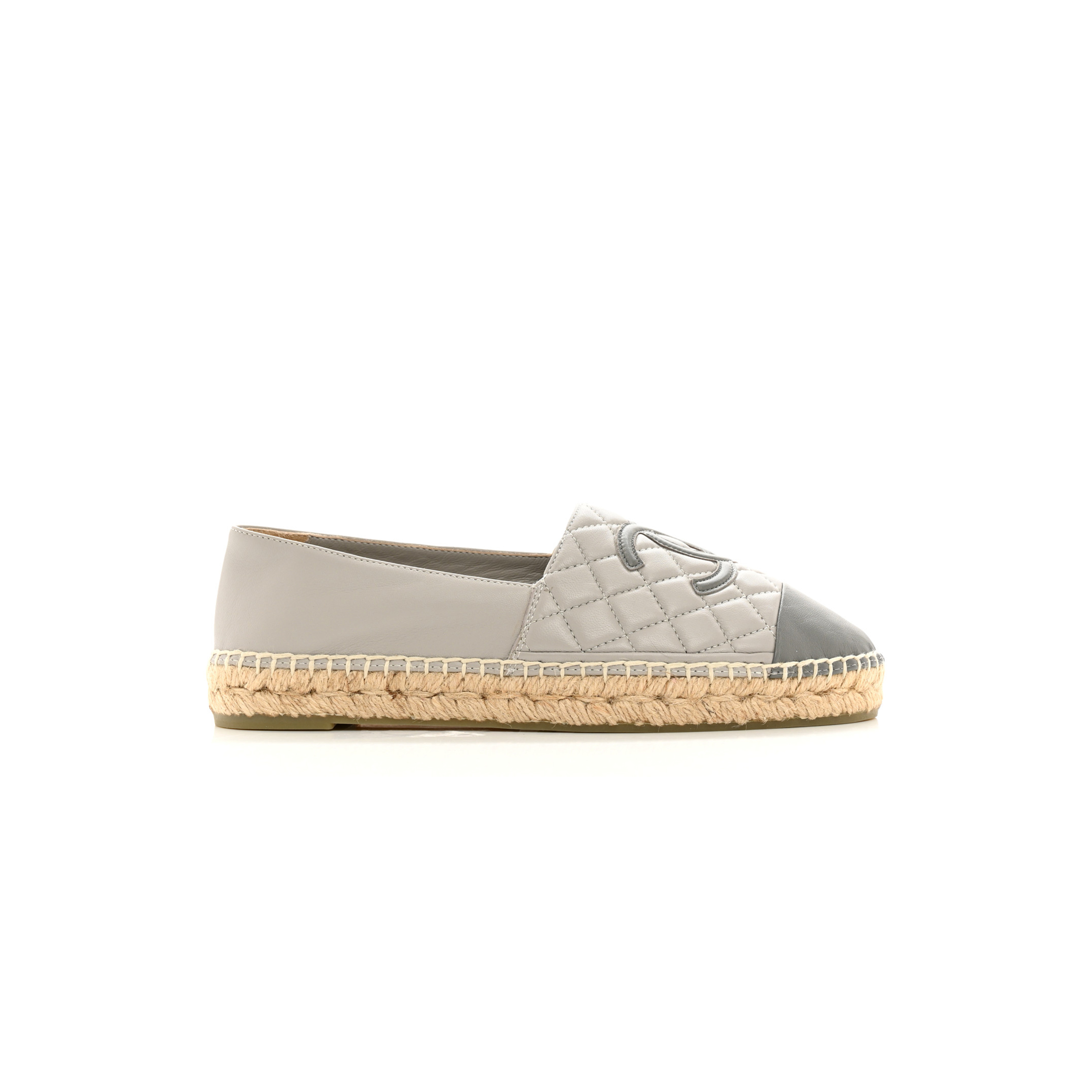 CHANEL LAMBSKIN QUILTED CC ESPADRILLES G29762
